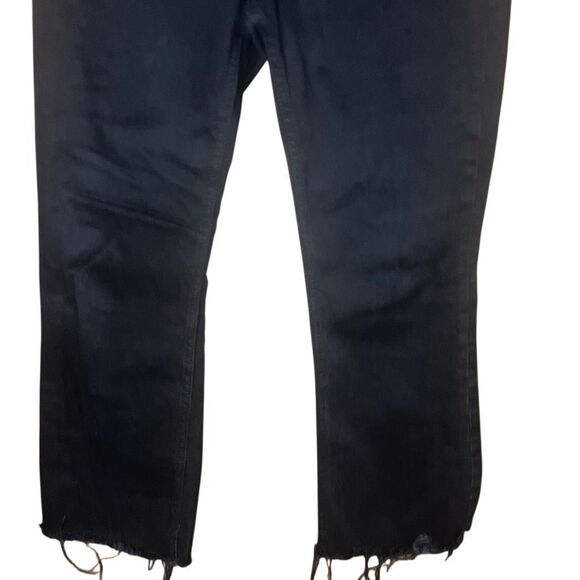 Zara Women’s Black High Rise Non distressed raw hem wide leg jeans size 8 - Picture 4 of 4